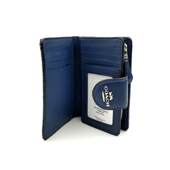 Coach Denim Indigo Medium Corner Zip Wallet NWT CA096 - Picture 3 of 5